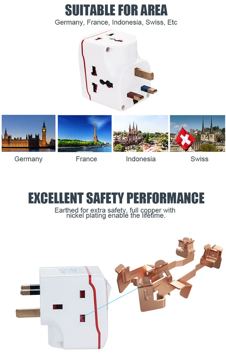 < 3mm on-off Type OEM, ODM CE Approval Universal Plug Socket