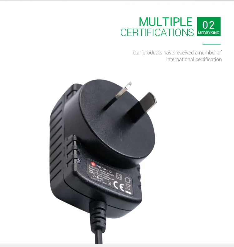 12V 1A 2A 3A Power Supply OEM Factory 12W AC DC Power Adapter with SAA C-Tick Ce Approval