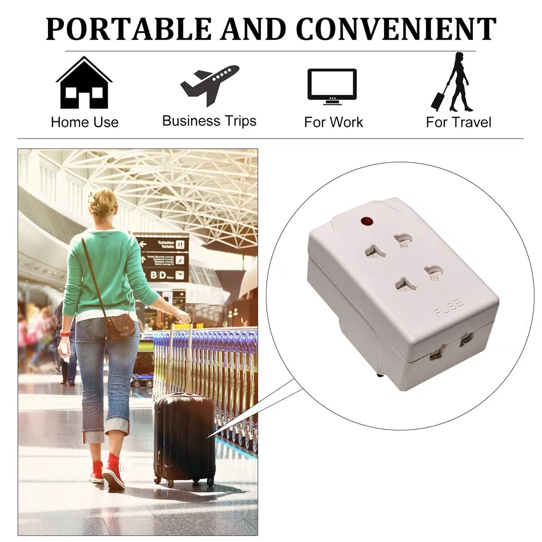 13AMP 2 Pin Fused Plug Extension Adaptor with Light