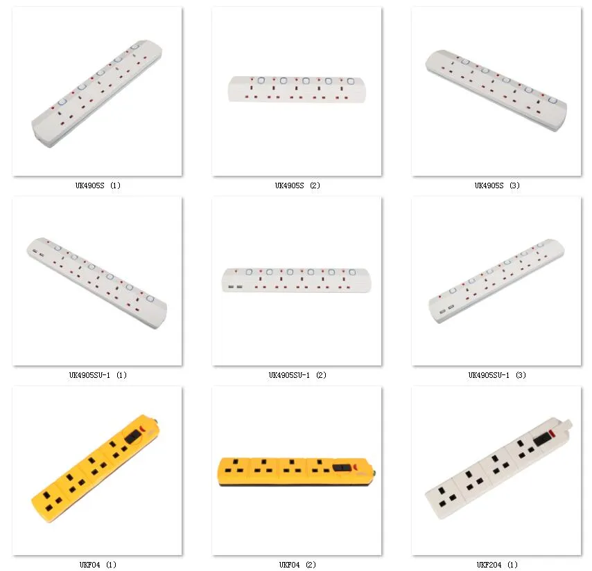 13AMP 2 Pin Fused Plug Extension Adaptor with Light
