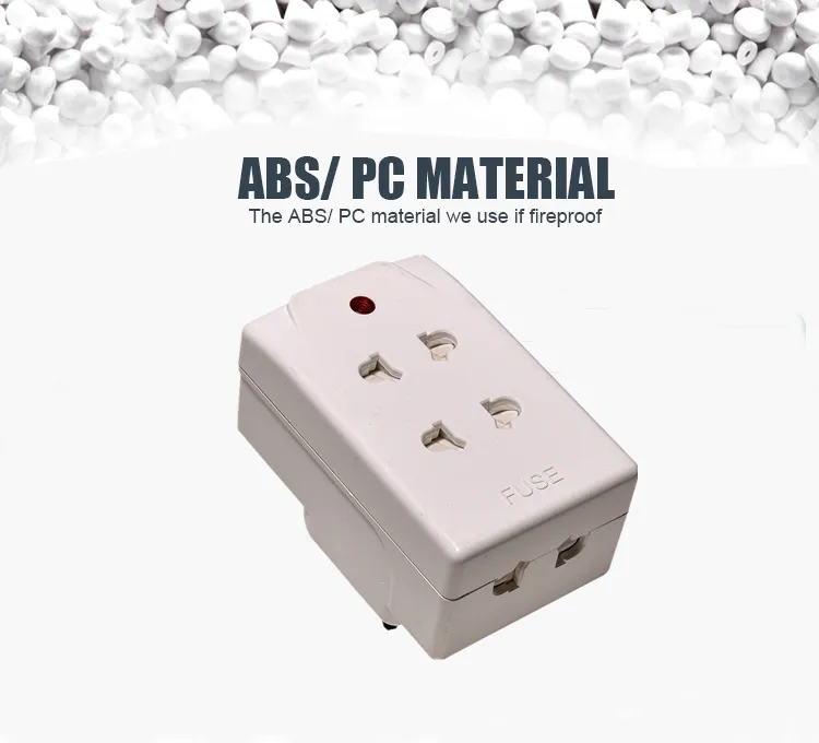 13AMP 2 Pin Fused Plug Extension Adaptor with Light