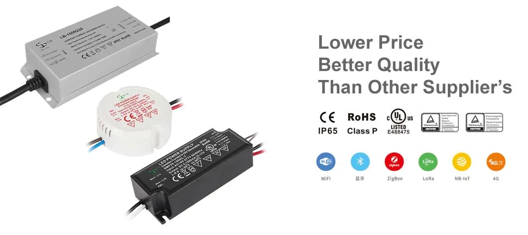 200W OEM ODM Dimmable Street Lighting Constant Current LED Drivers with Surge Protection