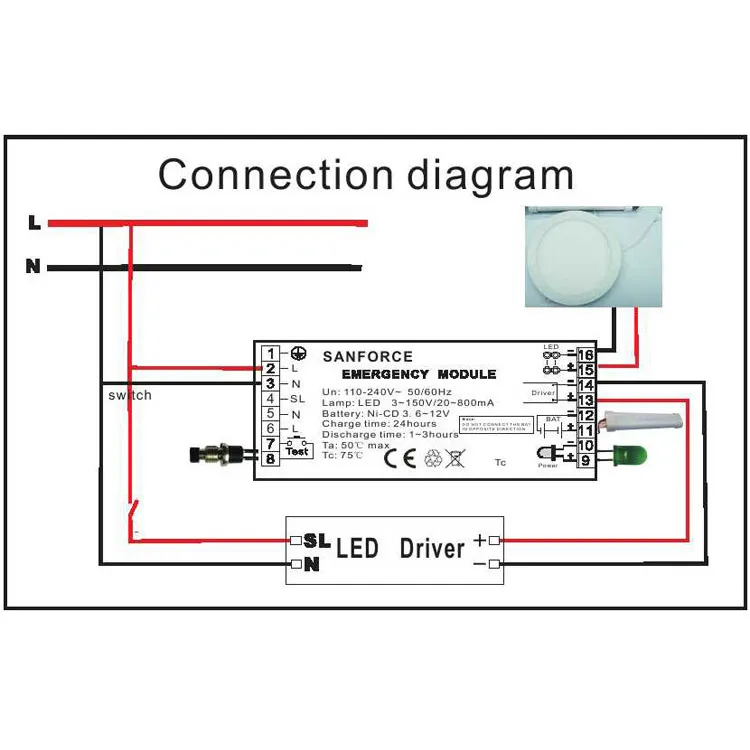 20W LED Lighting Constant Current Rechargeable Battery Pack Emergency Module