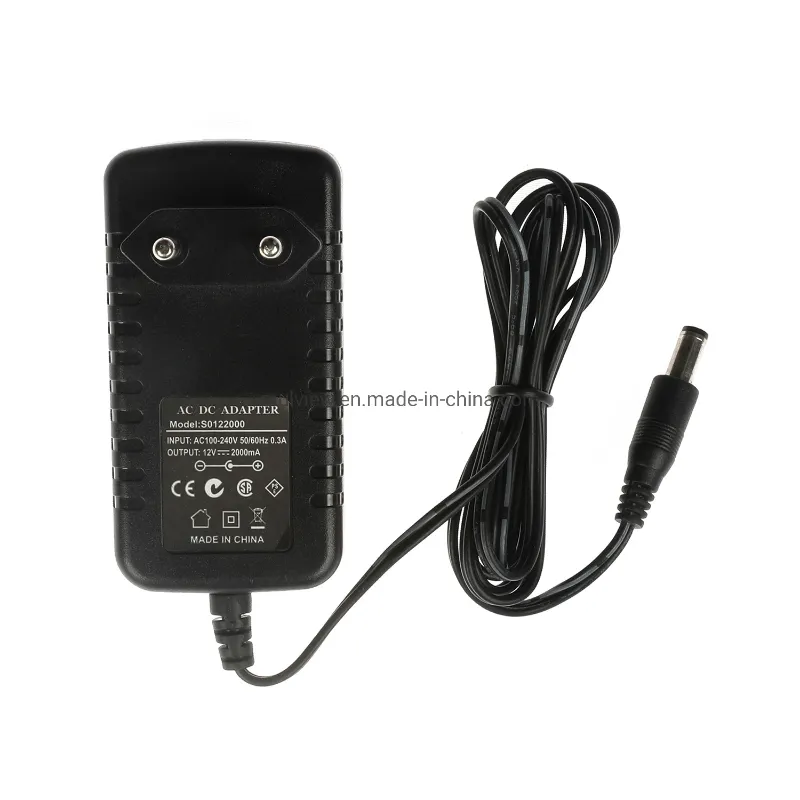 24V1a 24W Euro Plug LED CCTV AC DC Switching Power Adaptor with Ce CB SAA TUV C-Tick IEC Certificate
