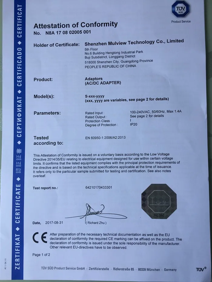 24V3a Desktop Power Adaptor