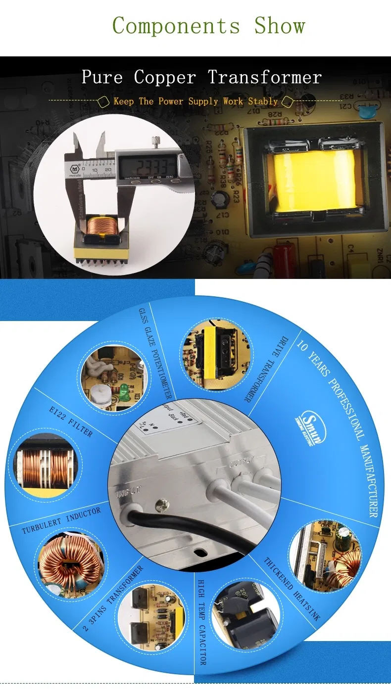 250W 12V 21A Waterproof IP67 Constant Voltage LED Power Supply