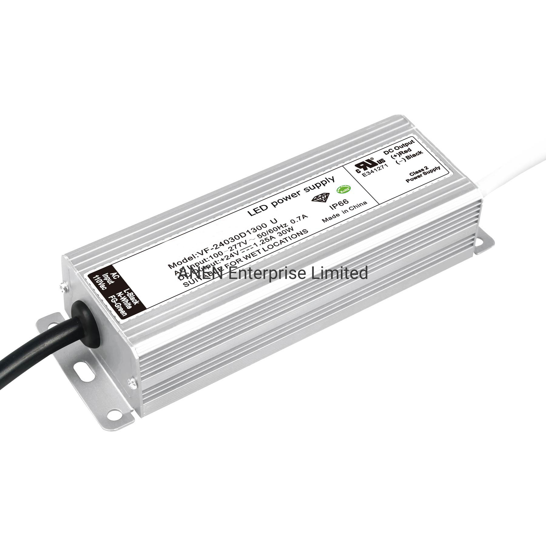30 Watts Max 12 Volt LED Driver Transformer Replacement 24 Volt Switch Mode External LED Outdoor Lighting Power Supply SMPS