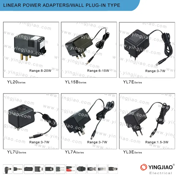 7W AC Plug in Linear Power Adapter with CE