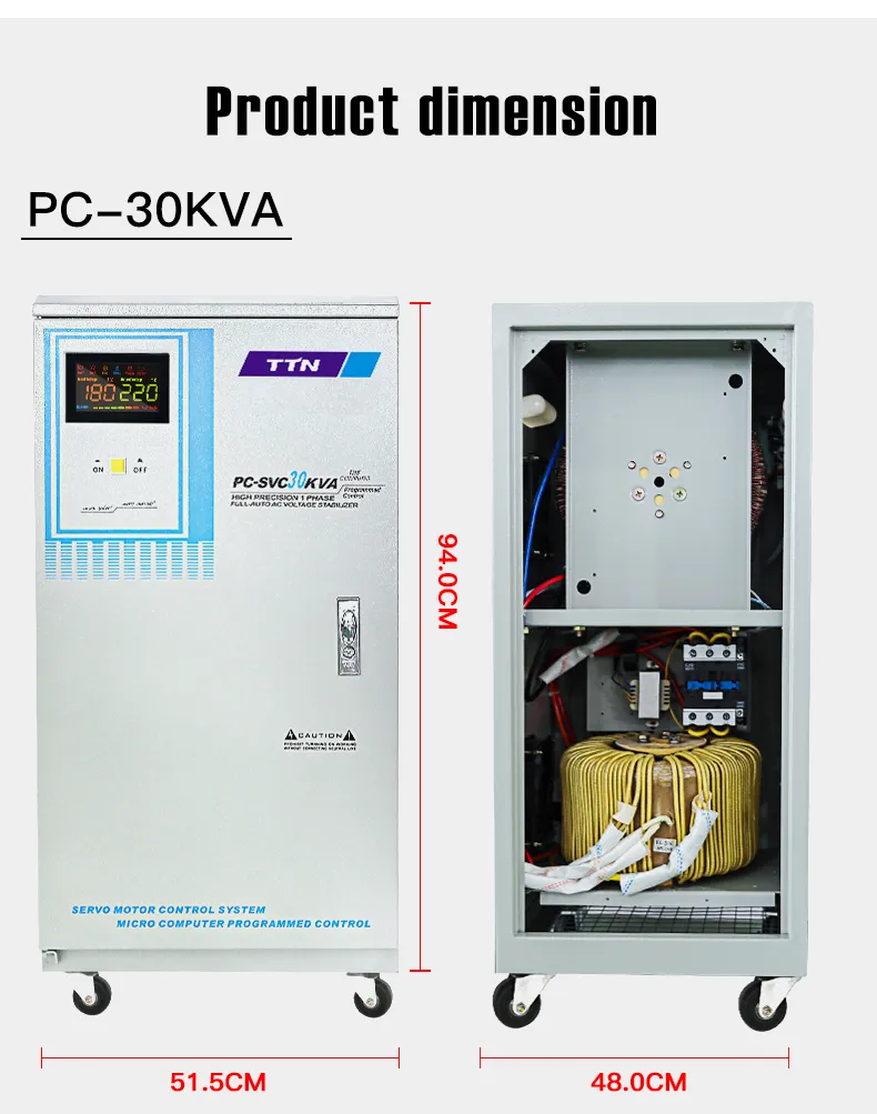 AC Automatic Voltage Stabilizer Pcsvc6000va Single Phase Servo Motor