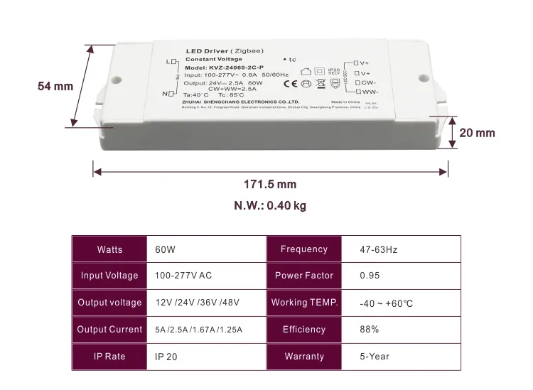Alexa and Google Home Amazon Hot Sale OEM ODM LED Drivers Wholesale BLE WiFi Zigbee Dimmable Wireless LED Driver for LED Light