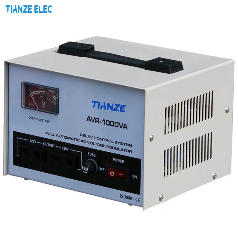 AVR-500va 1000va 1500va 2000va 3000va 5000va 8000va 10kVA Relay Control System Full AC Automatic Voltage Regulator (AVR Servo Type Voltage Regulator)