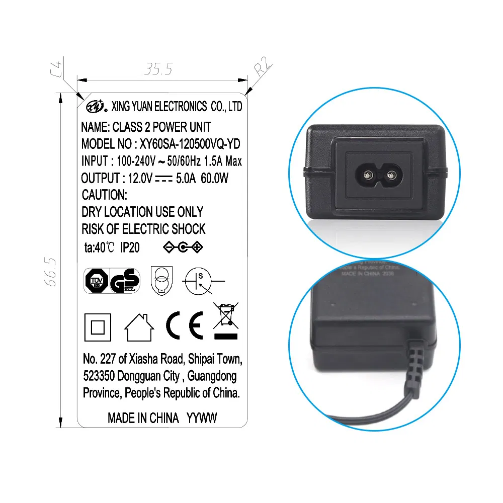 Class II Desktop C8 Output AC Adapter EU Us Aus