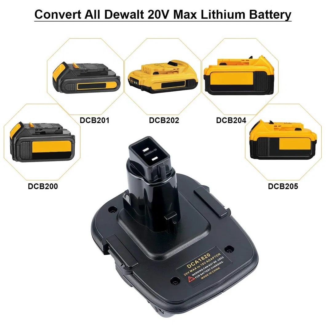 Dca1820 Power Tool Battery Converter Adapter for 20V Max Li-ion Dcb200 Dewalt Power Tool Battery