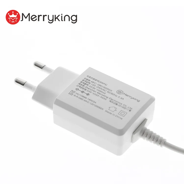 En61558-1and 2-16 Standard Authentication AC DC 9V 1A Power Supply Adapter