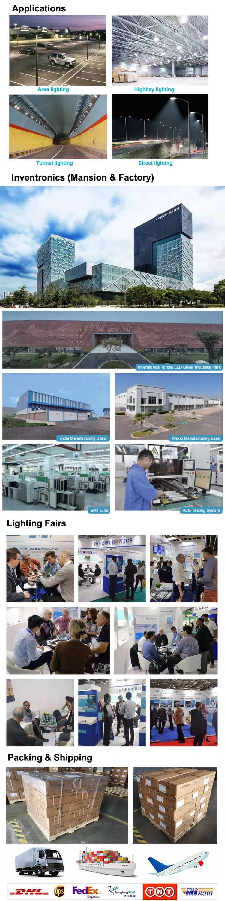 Inventronics 50W 60W 70W 80W Class I II Programmable IP20 Dali Dimmable LED Driver