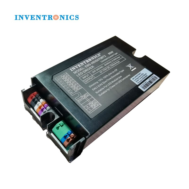 Inventronics 50W 60W 70W 80W Class I II Programmable IP20 Dali Dimmable LED Driver