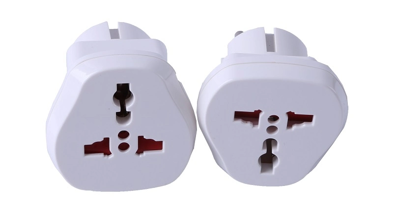 IP44 Water Proof Universal Standard Travel Adapter Plug Motorized Socket Plug Support Wireless Charging White Conversion Plug