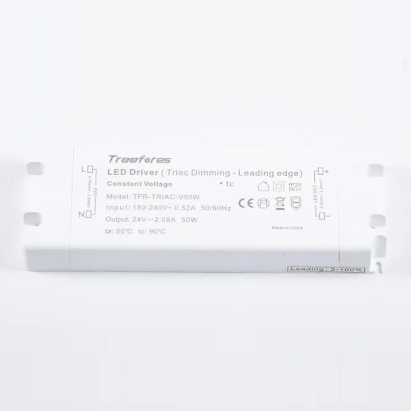 LED Driver Adapter 50W AC DC 220V to 24V Triac Dimmable Power Transformer
