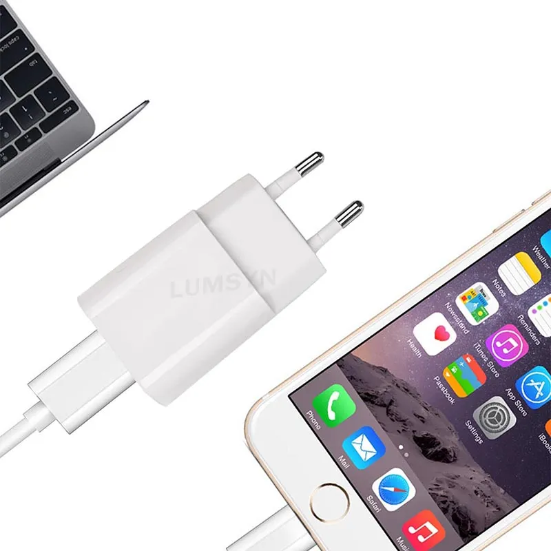 Level VI 5V1a Universal USB Wall Charger with EU Plug White/Black Color