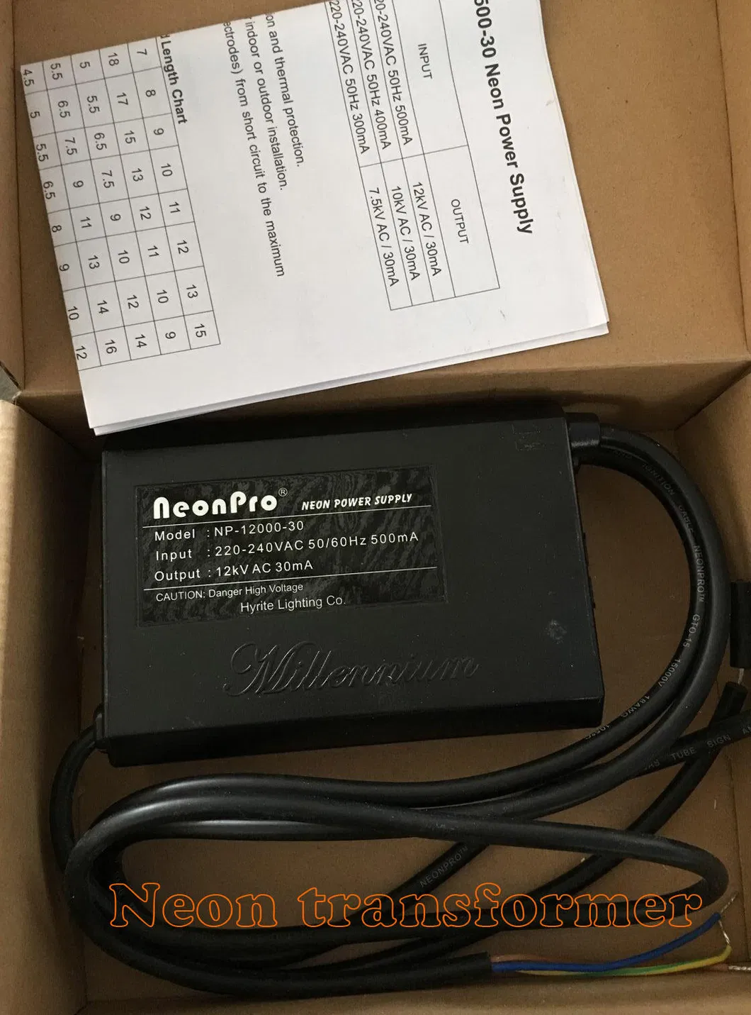 Neon Sign Transformer 15kv 10kv 8kv 72W Neon Power Supply