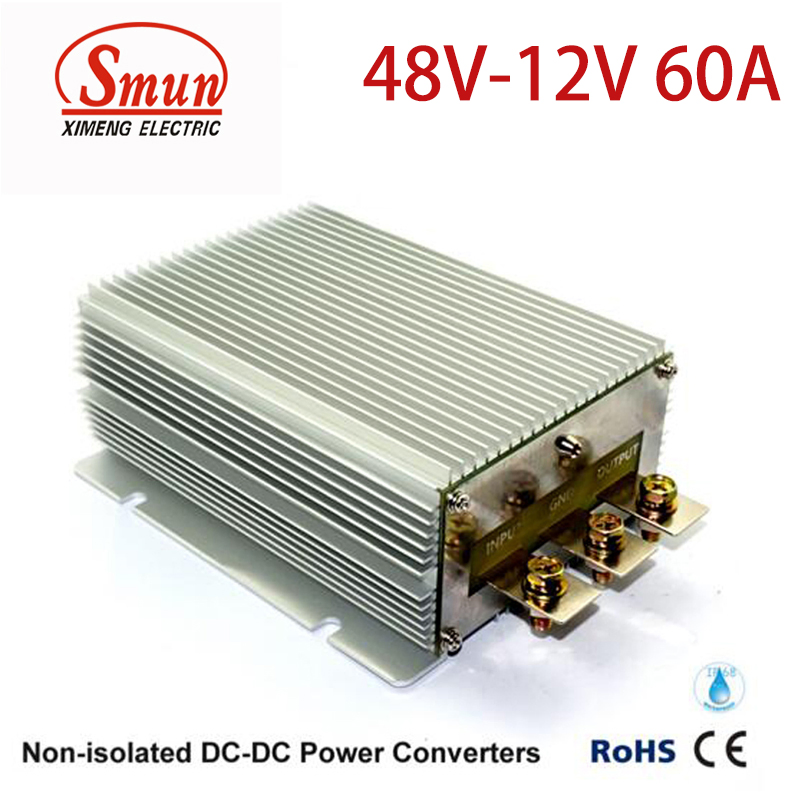 Non-Isolated 48VDC-12VDC 60A 720W DC to DC Step Down Converter