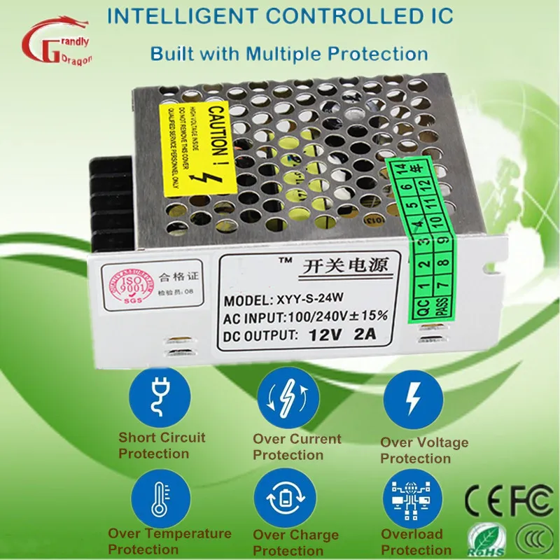 OEM/ODM Factory Price Camera AC DC Switching Adapter Power Supply 24W 12V 2A
