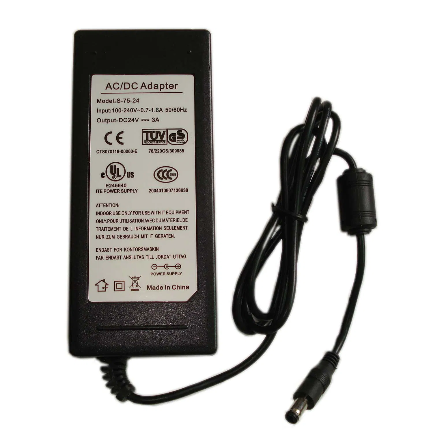 TUV Ce CB SAA C-Tick IEC Approved Laptop 24V2.5A 60W LED AC DC Switching Power Charger