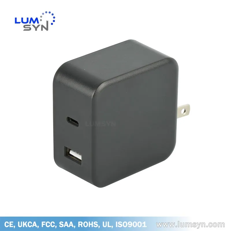 UL, CE, Ukca, SAA Certified 40W Type C & a Phone Charger for Europe, UK, Us & Au Market