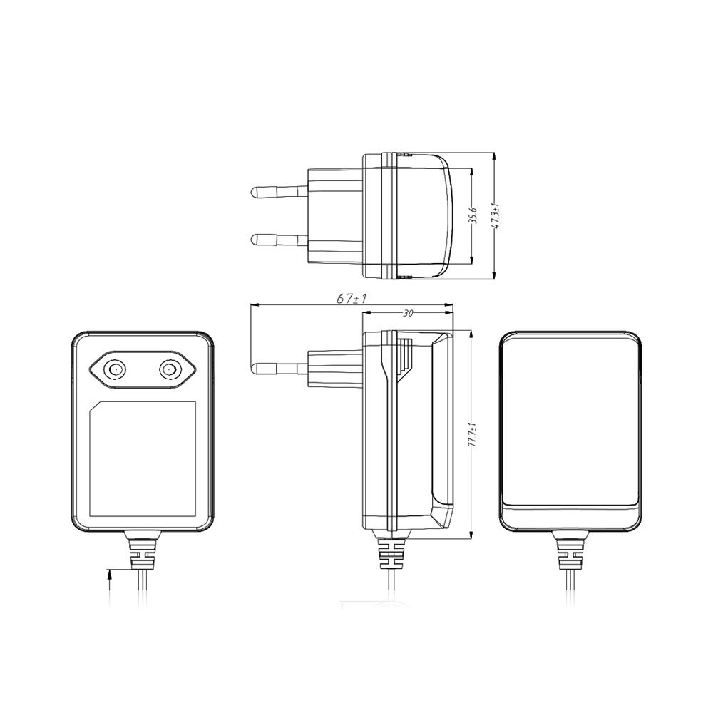 Wall Mounted 12V 3A 36W AC DC Switching Power Supply Adapter DOE ERP